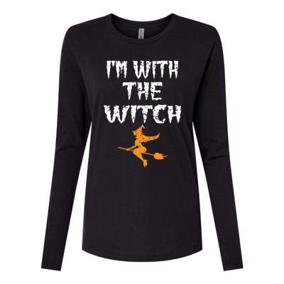 Im With The Witch Halloween Matching Couple Costume Witch Gift Womens Cotton Relaxed Long Sleeve T-Shirt