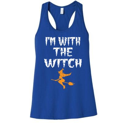 Im With The Witch Halloween Matching Couple Costume Witch Gift Women's Racerback Tank