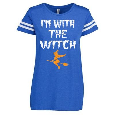 Im With The Witch Halloween Matching Couple Costume Witch Gift Enza Ladies Jersey Football T-Shirt