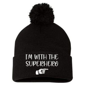 Im With The Superhero Pom Pom 12in Knit Beanie