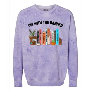 I'm With The Banned Funny Book Readers I Read Banned Books Colorblast Crewneck Sweatshirt