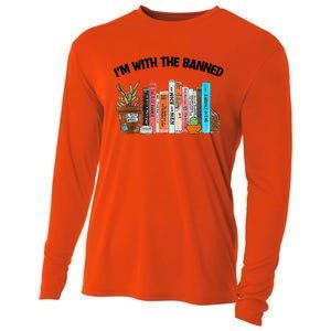 I'm With The Banned Funny Book Readers I Read Banned Books Cooling Performance Long Sleeve Crew