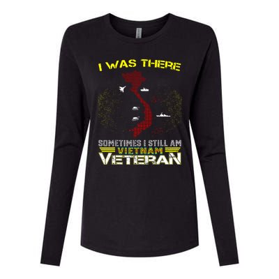 I WAS THERE SOMETIMES I STILL AM VIETNAM VETERAN Womens Cotton Relaxed Long Sleeve T-Shirt