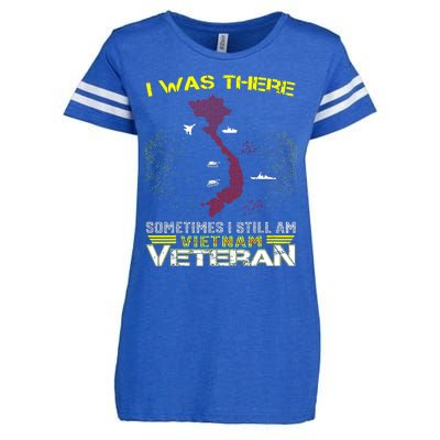 I WAS THERE SOMETIMES I STILL AM VIETNAM VETERAN Enza Ladies Jersey Football T-Shirt