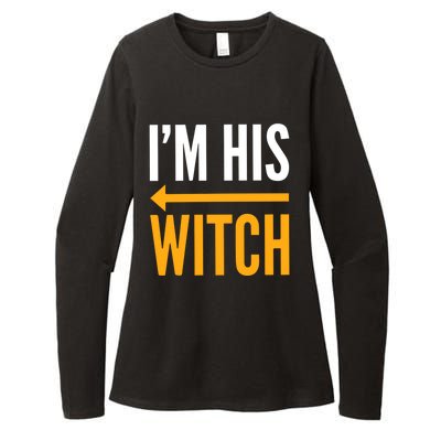 Im With The Witch Im His Witch Matching Couples Halloween Gift Womens CVC Long Sleeve Shirt