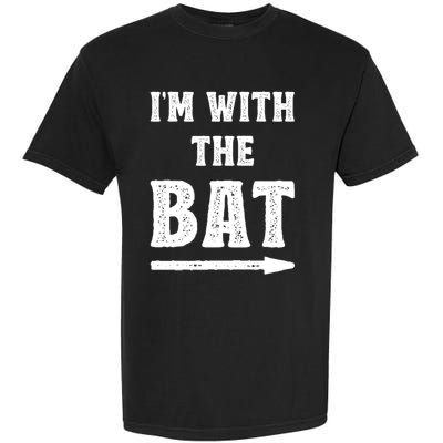 IM With The Bat Costume Halloween Matching Couple Lazy Diy Garment-Dyed Heavyweight T-Shirt