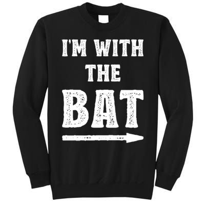 IM With The Bat Costume Halloween Matching Couple Lazy Diy Sweatshirt