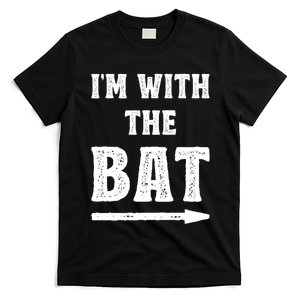 IM With The Bat Costume Halloween Matching Couple Lazy Diy T-Shirt