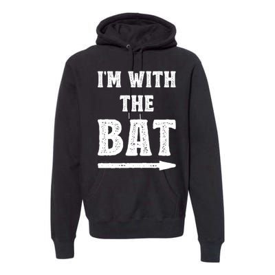 IM With The Bat Costume Halloween Matching Couple Lazy Diy Premium Hoodie