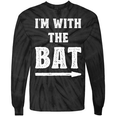 IM With The Bat Costume Halloween Matching Couple Lazy Diy Tie-Dye Long Sleeve Shirt