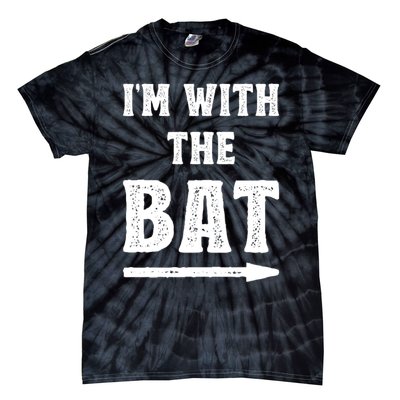 IM With The Bat Costume Halloween Matching Couple Lazy Diy Tie-Dye T-Shirt