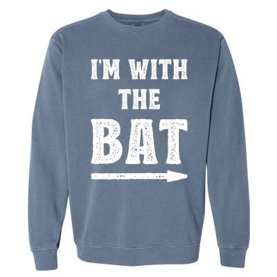 IM With The Bat Costume Halloween Matching Couple Lazy Diy Garment-Dyed Sweatshirt