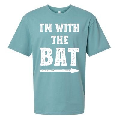 IM With The Bat Costume Halloween Matching Couple Lazy Diy Sueded Cloud Jersey T-Shirt