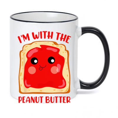 Im With The Peanut Butter Cute Couple Peanut Butter Jelly 11oz Black Color Changing Mug