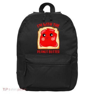 Im With The Peanut Butter Cute Couple Peanut Butter Jelly 16 in Basic Backpack