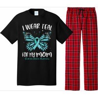 I Wear Teal For My Mom Ovarian Cancer Awareness Butterfly Pajama Set