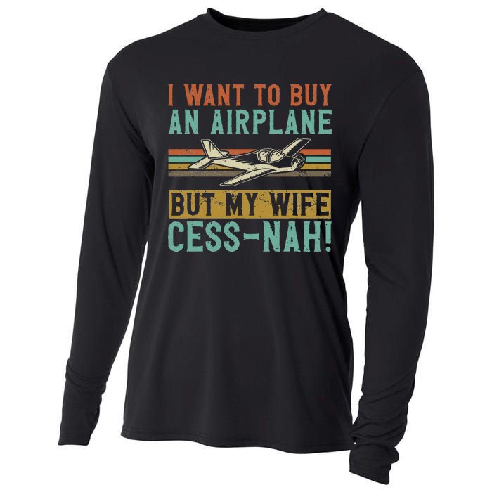 I Want To Buy An Airplane But My Wife Cess Nah! Pilot Cooling Performance Long Sleeve Crew