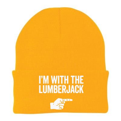 I'm With The Lumberjack Matching VNeck Knit Cap Winter Beanie