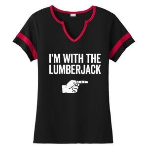 I'm With The Lumberjack Matching VNeck Ladies Halftime Notch Neck Tee