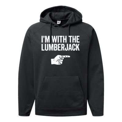 I'm With The Lumberjack Matching VNeck Performance Fleece Hoodie