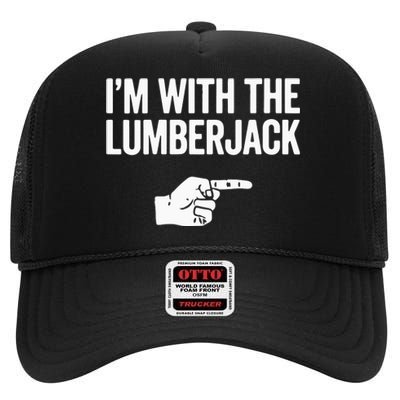 I'm With The Lumberjack Matching VNeck High Crown Mesh Back Trucker Hat