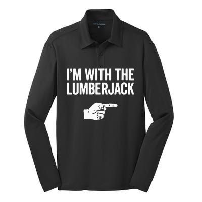 I'm With The Lumberjack Matching VNeck Silk Touch Performance Long Sleeve Polo