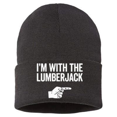 I'm With The Lumberjack Matching VNeck Sustainable Knit Beanie