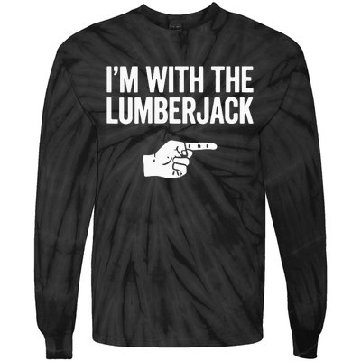 I'm With The Lumberjack Matching VNeck Tie-Dye Long Sleeve Shirt