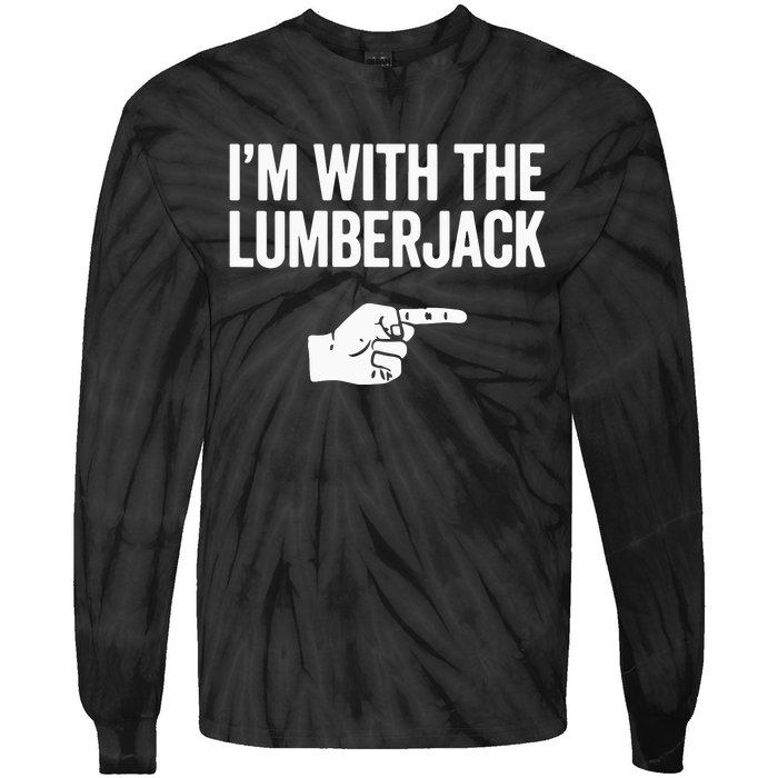 I'm With The Lumberjack Matching VNeck Tie-Dye Long Sleeve Shirt