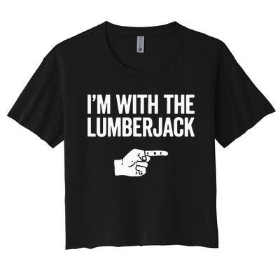 I'm With The Lumberjack Matching VNeck Women's Crop Top Tee