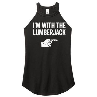 I'm With The Lumberjack Matching VNeck Women’s Perfect Tri Rocker Tank