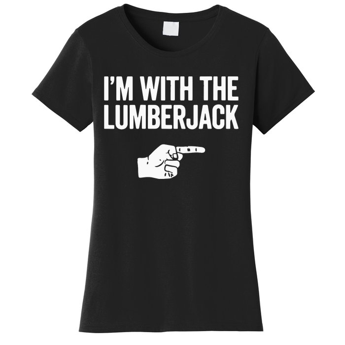 I'm With The Lumberjack Matching VNeck Women's T-Shirt