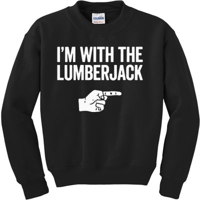 I'm With The Lumberjack Matching VNeck Kids Sweatshirt