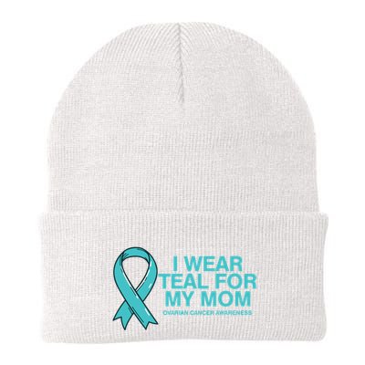 I Wear Teal For My Mom Fight Against Ovarian Cancer Beanie