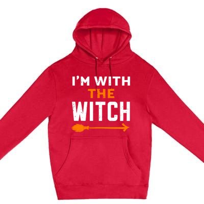 Im With The Witch Couples Halloween Gift Premium Pullover Hoodie