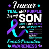 I Wear Teal & Purple For My Son Suicide Prevention Awareness 16 in Basic Backpack
