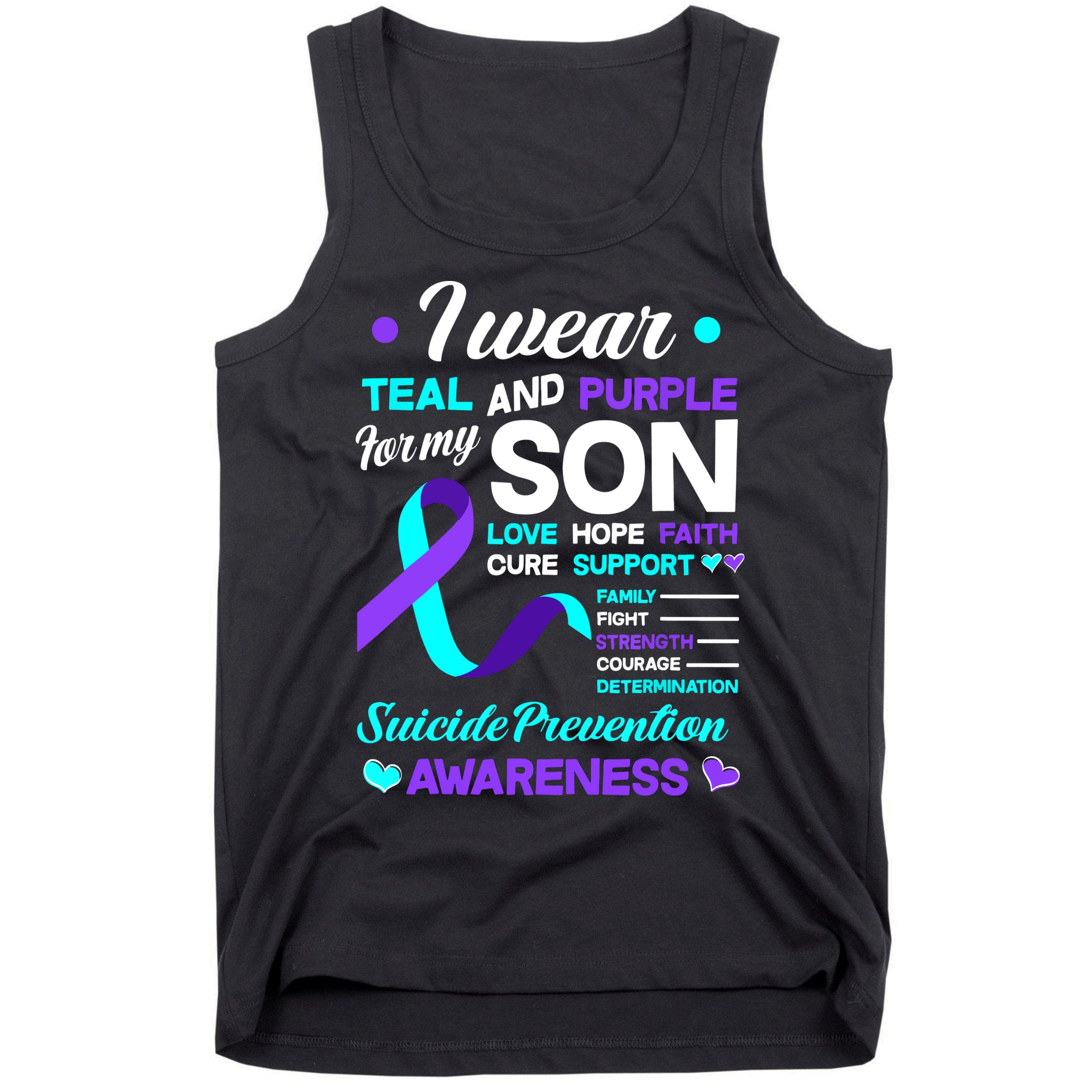I Wear Teal & Purple For My Son Suicide Prevention Awareness Tank Top