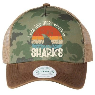 I Was Told There Would Be Sharks Retro Shark Lover Biologist Legacy Tie Dye Trucker Hat