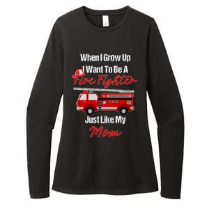 I Want To Be A Fire Fighter Just Like My Mom Hero Great Gift Womens CVC Long Sleeve Shirt