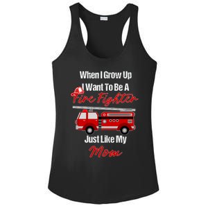 I Want To Be A Fire Fighter Just Like My Mom Hero Great Gift Ladies PosiCharge Competitor Racerback Tank