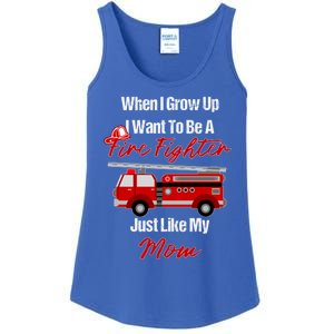 I Want To Be A Fire Fighter Just Like My Mom Hero Great Gift Ladies Essential Tank