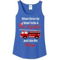 I Want To Be A Fire Fighter Just Like My Mom Hero Great Gift Ladies Essential Tank