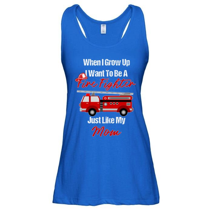 I Want To Be A Fire Fighter Just Like My Mom Hero Great Gift Ladies Essential Flowy Tank