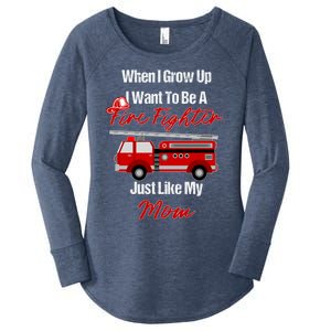 I Want To Be A Fire Fighter Just Like My Mom Hero Great Gift Women's Perfect Tri Tunic Long Sleeve Shirt