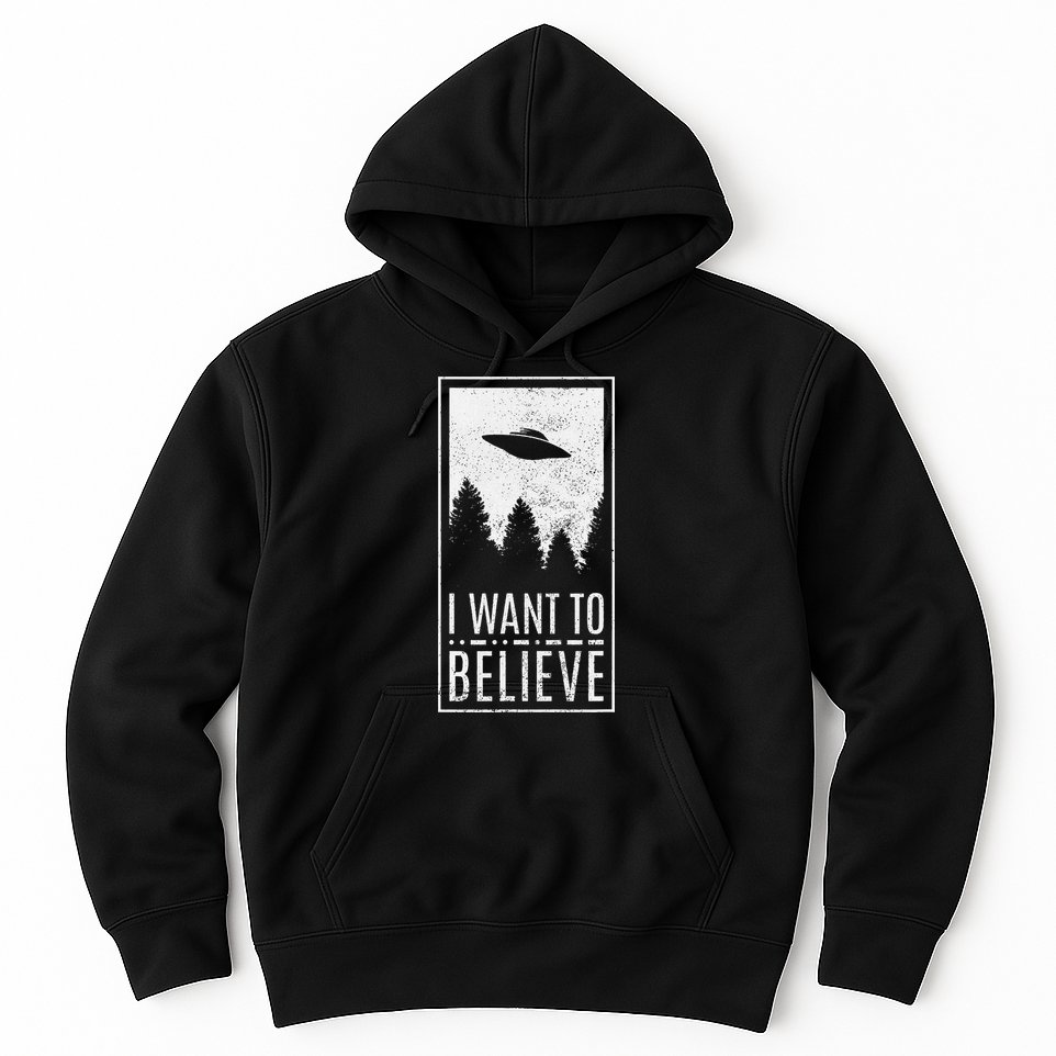 I Want To Believe Ufo Alien Hunter Conspiracy Theorist Hoodie
