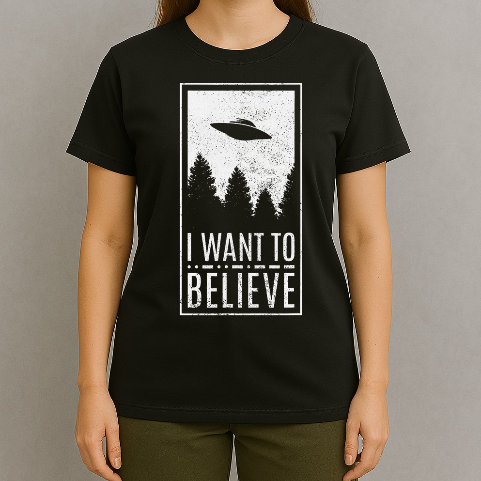 I Want To Believe Ufo Alien Hunter Conspiracy Theorist T-Shirt