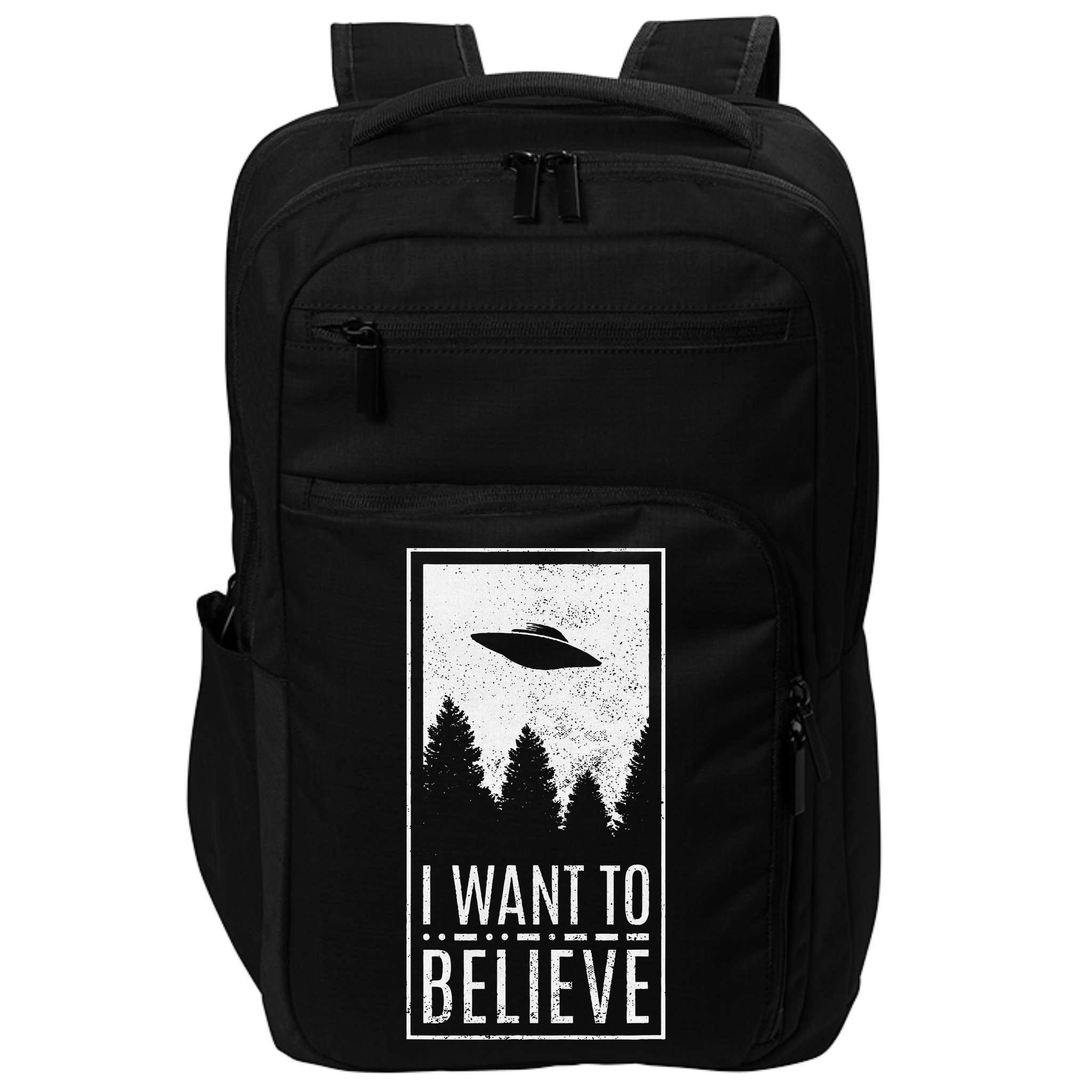I Want To Believe Ufo Alien Hunter Conspiracy Theorist Impact Tech Backpack