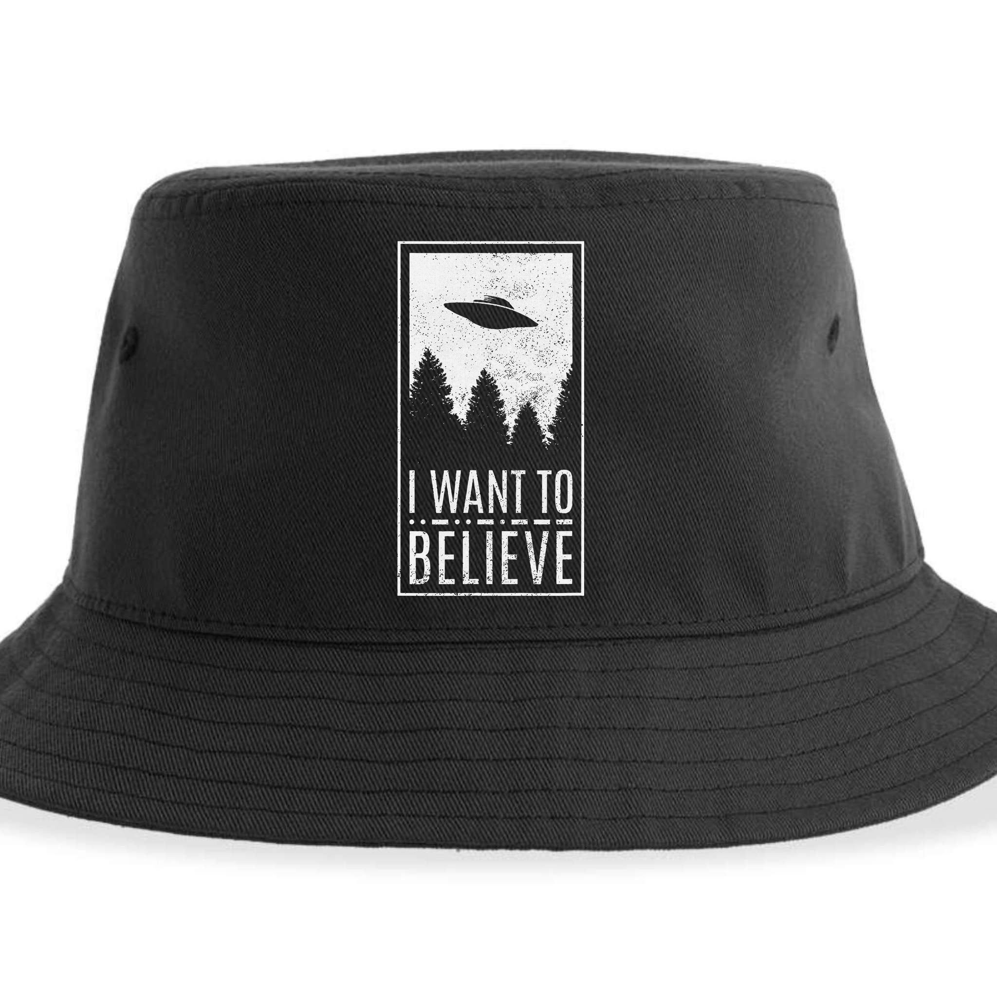 I Want To Believe Ufo Alien Hunter Conspiracy Theorist Sustainable Bucket Hat