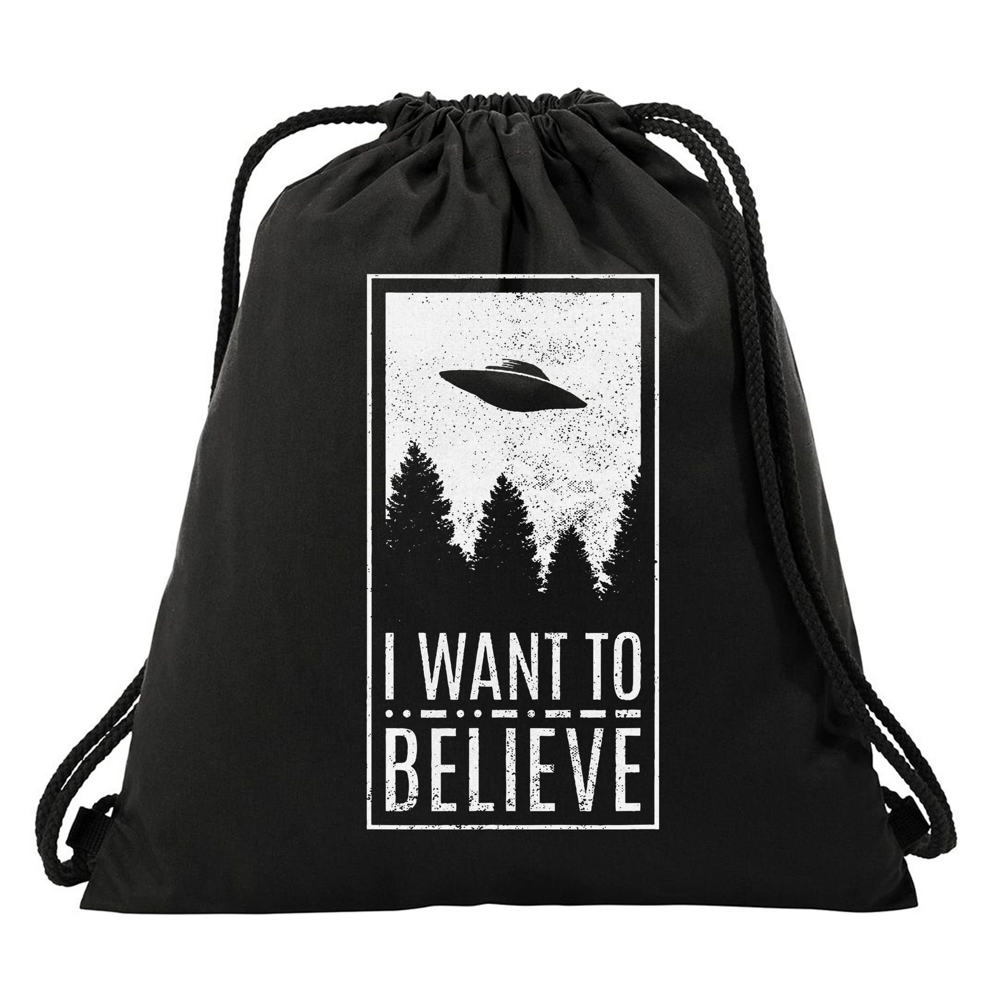 I Want To Believe Ufo Alien Hunter Conspiracy Theorist Drawstring Bag