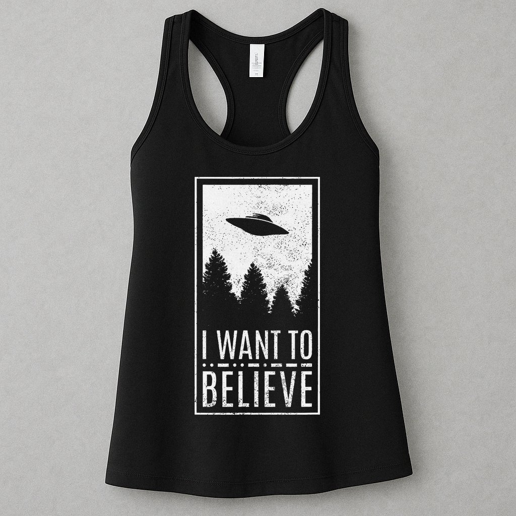 I Want To Believe Ufo Alien Hunter Conspiracy Theorist Womens Tank Top